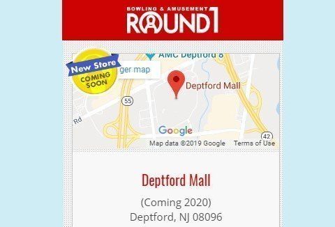 Round 1 Entertainment Center Coming to Deptford Mall in 2020!   Bowling, Arcade, Karaoke, Food and Beer!