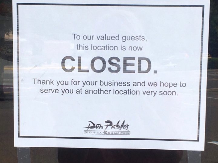 Don Pablo’s Deptford Closed Abruptly Sunday Night.  No Details