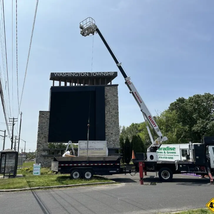 Washington Township Oreck Sign Removed.  Digital Ad Monument Project Moving Forward Again