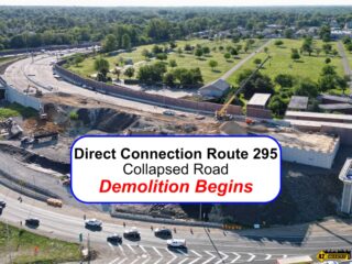 Wall Comes Down! Route 295 Collapsed Roadway Demo Starts