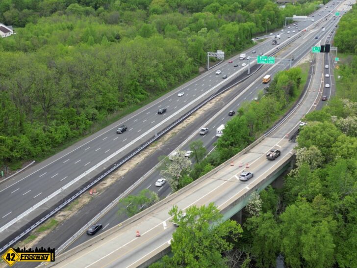 Route 42 North Lanes to be Split In Area of 55-Merge Through End of Summer.  Lane Closures Thursday Night.