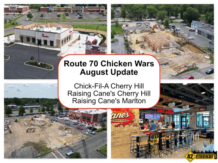 Rte 70 Chicken Wars Update!  New Cherry Hill Chick-Fil-A September?  Raising Cane’s Cherry Hill and Marlton Showing Progress