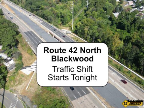 Route 42 North at Blackwood Trail Project To Shift Traffic Onto Median Roadway Overnight.