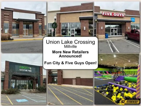 Old Navy, Rally House, Poke Bros For Millville’s Union Lake Crossing.  Fun City & Five Guys Open